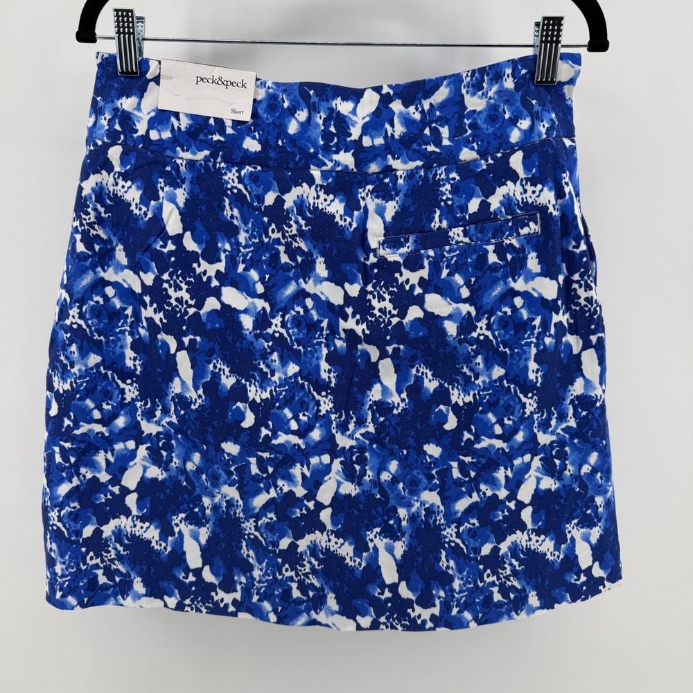 Peck & Peck Womens Blue White Graphic Reef Print Golf Skort Size 6 NWT 70491IST - Picture 6 of 9